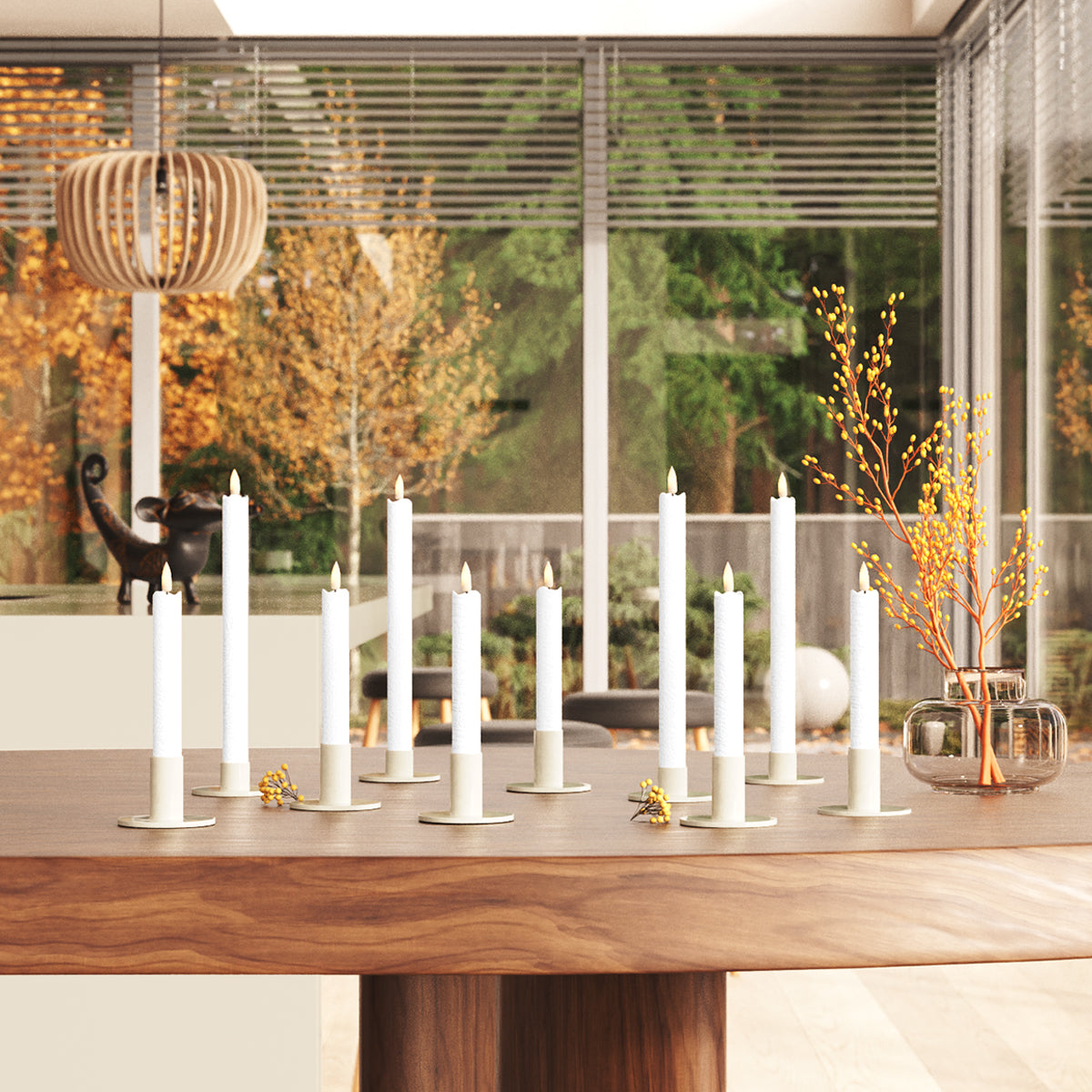 Romantik LED Crown Light pakete - Balts - 6 gabali 15 cm | 4 gabali 24 cm