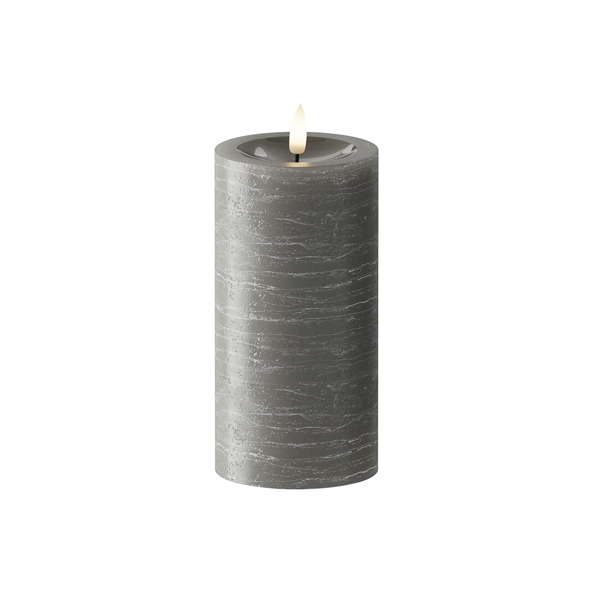 LED Blockljus Ø 7,5 x 15 cm Mörkgrå