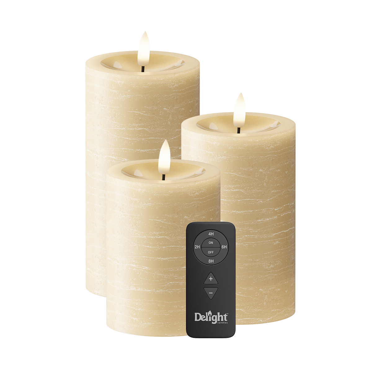 LED plokkvalgusti Pakendis 3 tk, Ø 7,5 x 10/12,5/15 cm Valgus Karamell