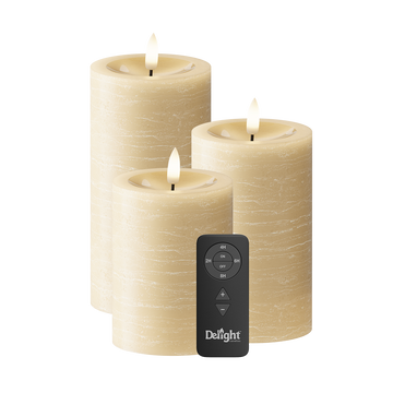 LED plokkvalgusti Pakendis 3 tk, Ø 7,5 x 10/12,5/15 cm Valgus Karamell
