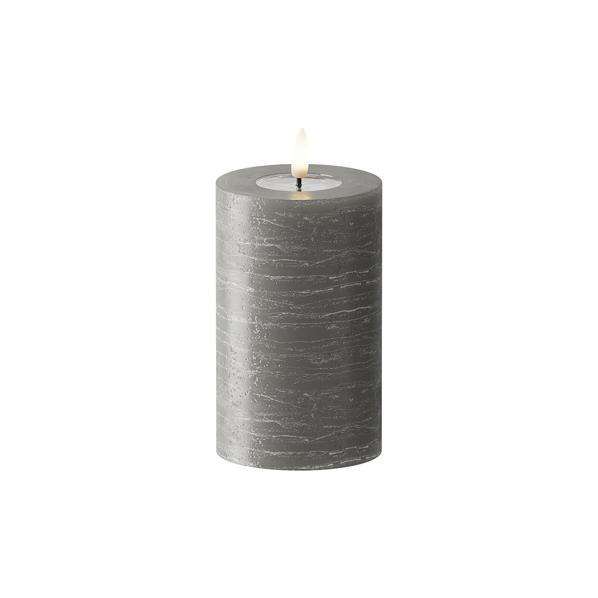 LED Blockljus WetLook Ø 7,5 x 12,5 cm Mörkgrå
