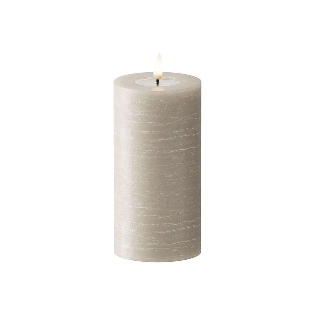 LED Blockljus WetLook Ø 7,5 x 15 cm Sand