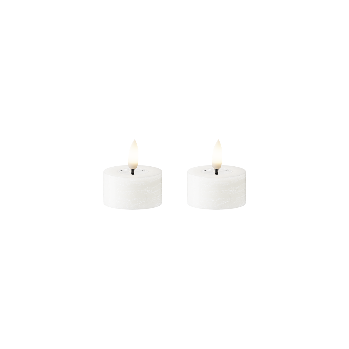 LED-teeküünal WetLook 2 tk, Ø 4,5 x 2,5 cm Valge