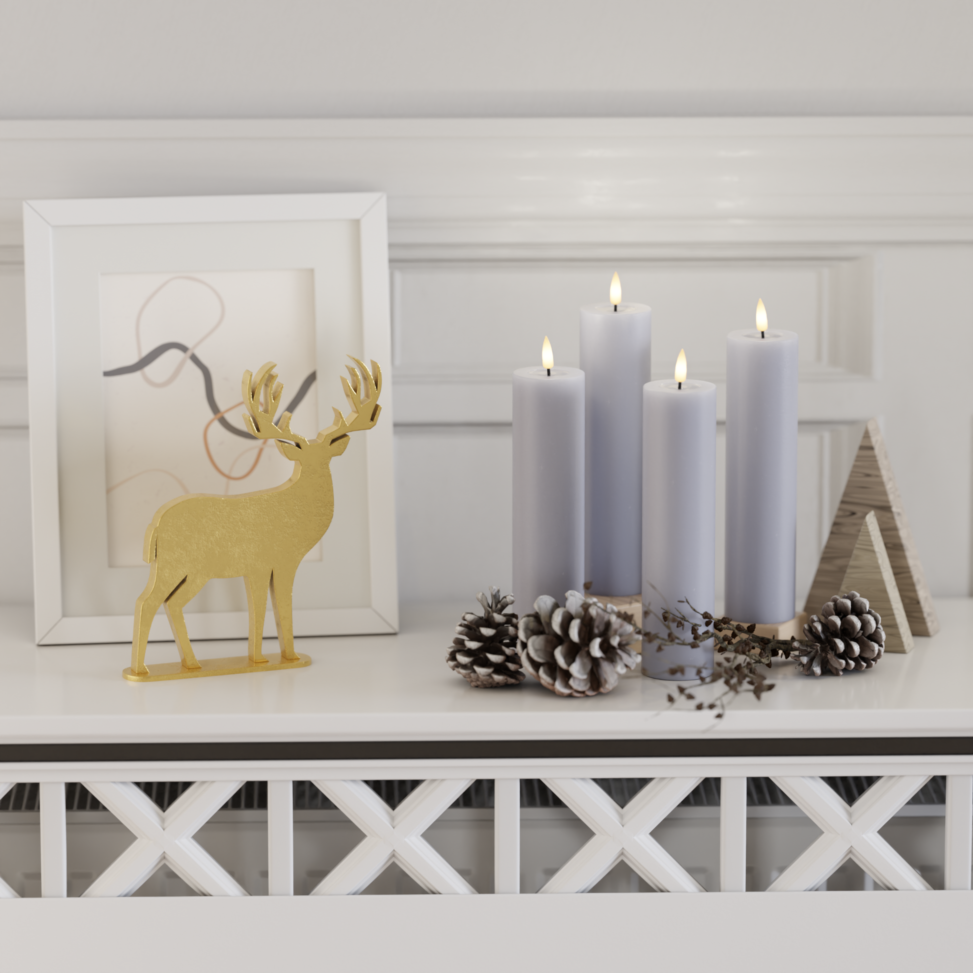 Deluxe Homeart LED Blockljus paket - Stövet blå - 5 x 12,5 + 15 + 20 2