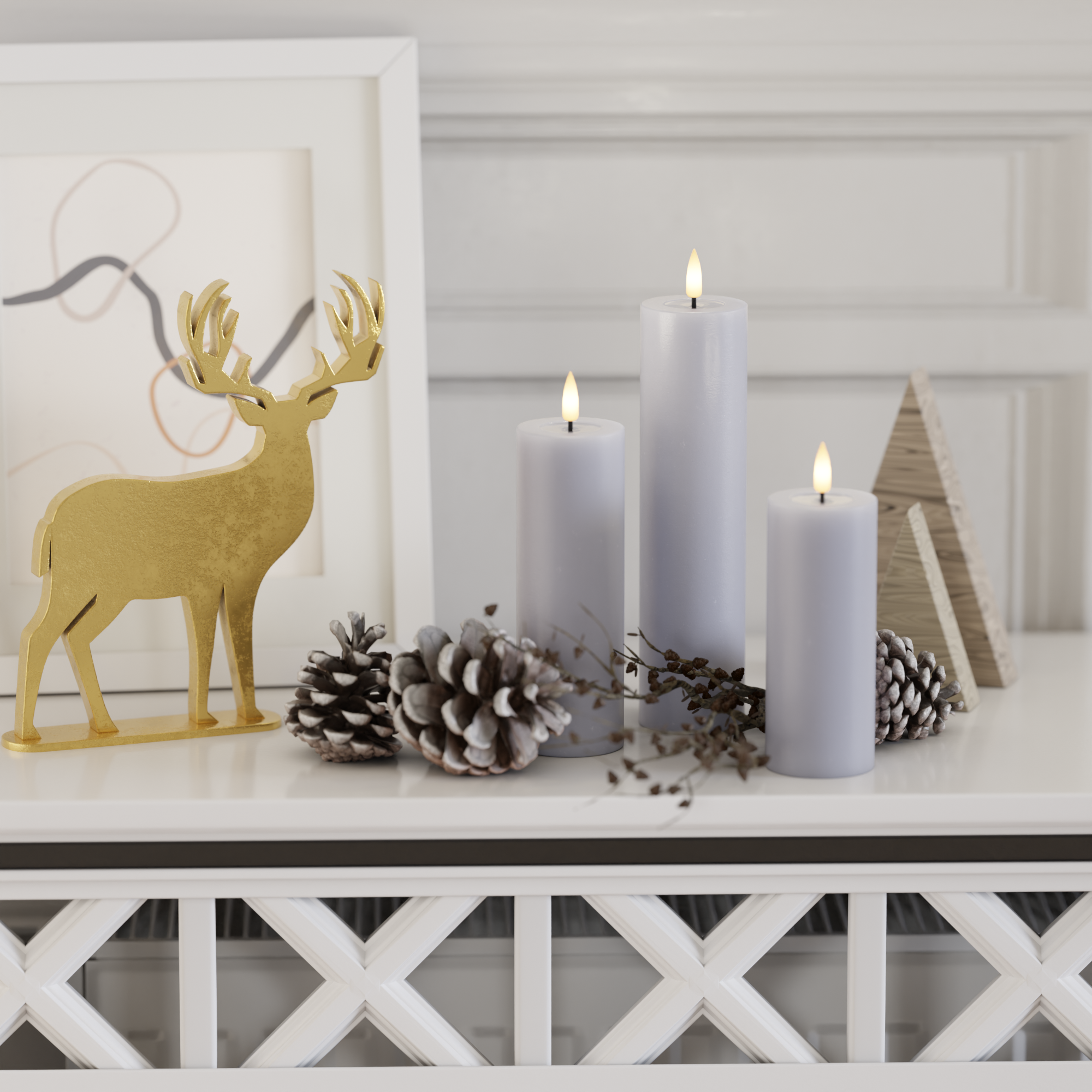 Deluxe Homeart LED Blockljus paket - Stövet blå - 5 x 12,5 + 15 + 20 3