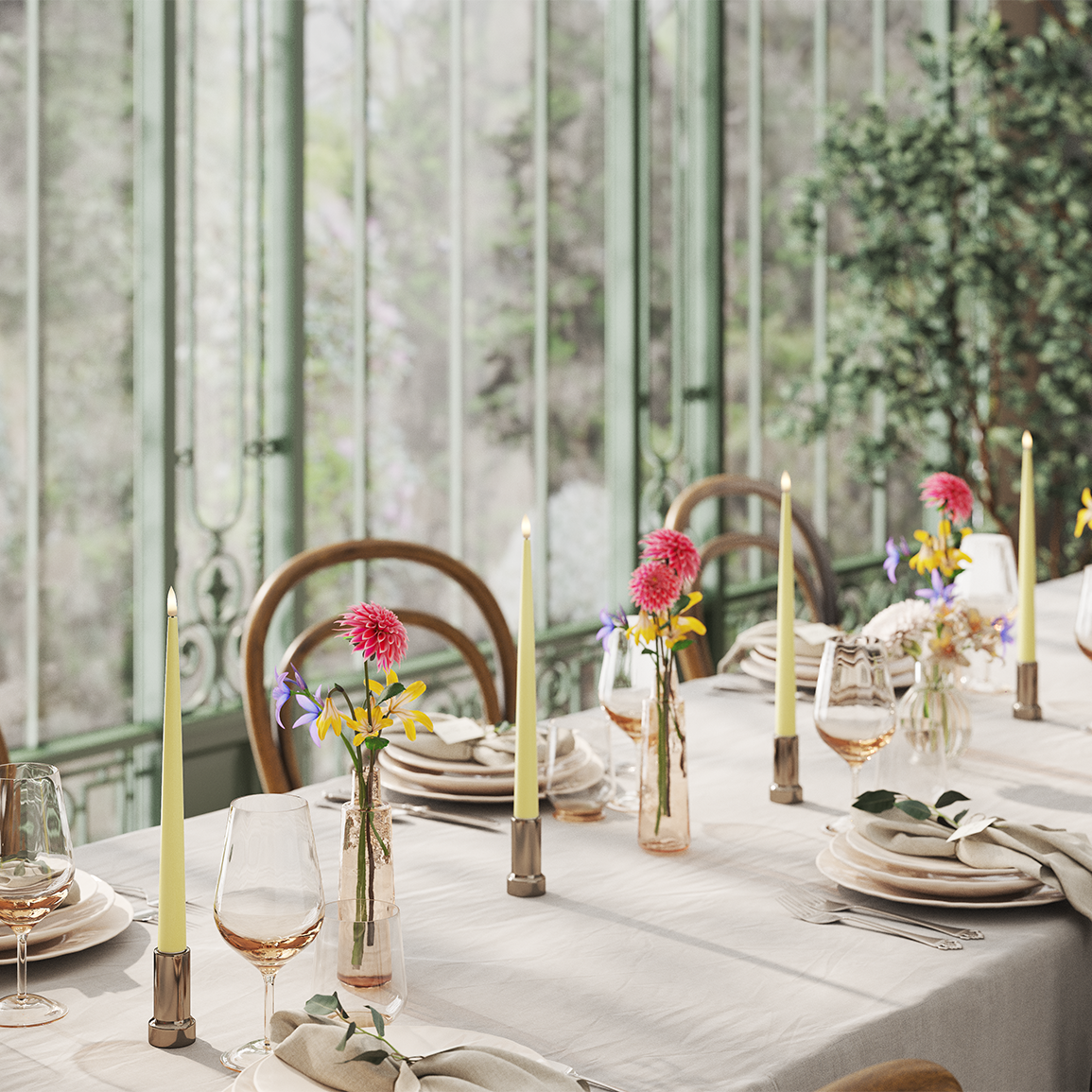 Vår Ljus Med Lack paket 28 cm (4 stycken)