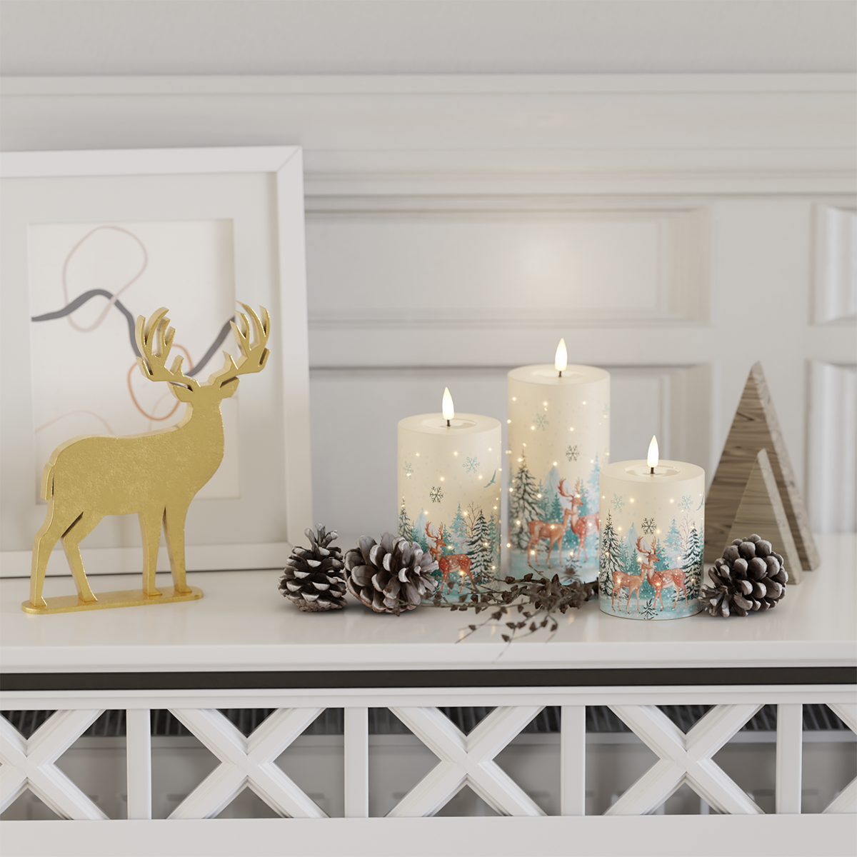 Deluxe Homeart LED vahaküünla kinkekarp jõulumotiiviga Jõulud 2