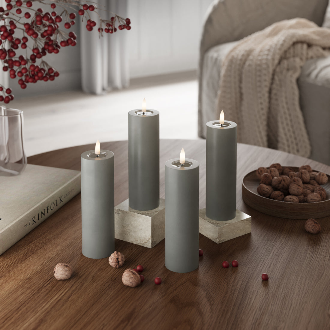 LED -plokktuled Ø 5 x 15 cm Hall - 4 tk