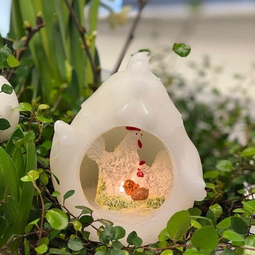 Otevřeno velikonoční slepice Bílá Deluxe Homeart 1