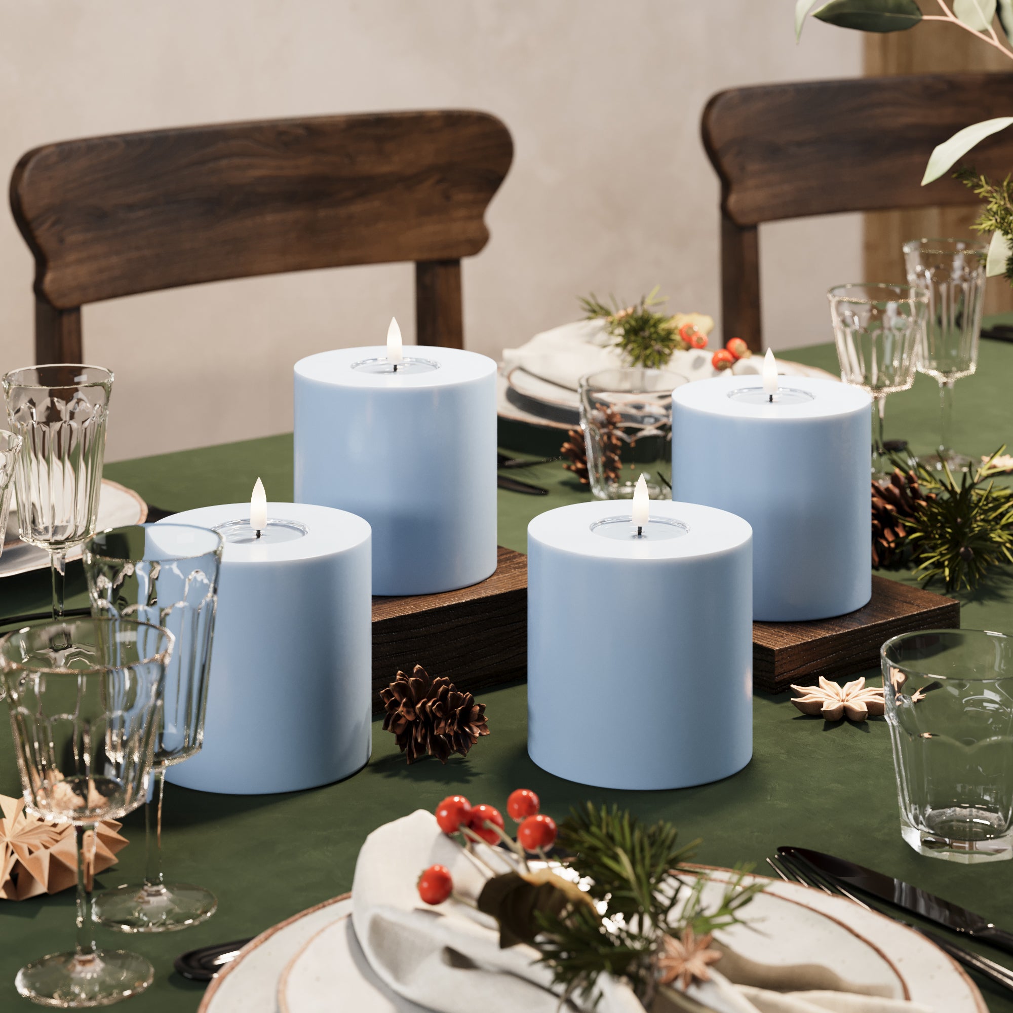 LED Blocklight Ø 10 x 10 cm Isblå - 4 stk