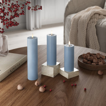 LED blokové světlo Ø 5 x 12,5 cm Ledově modrá - 4 ks