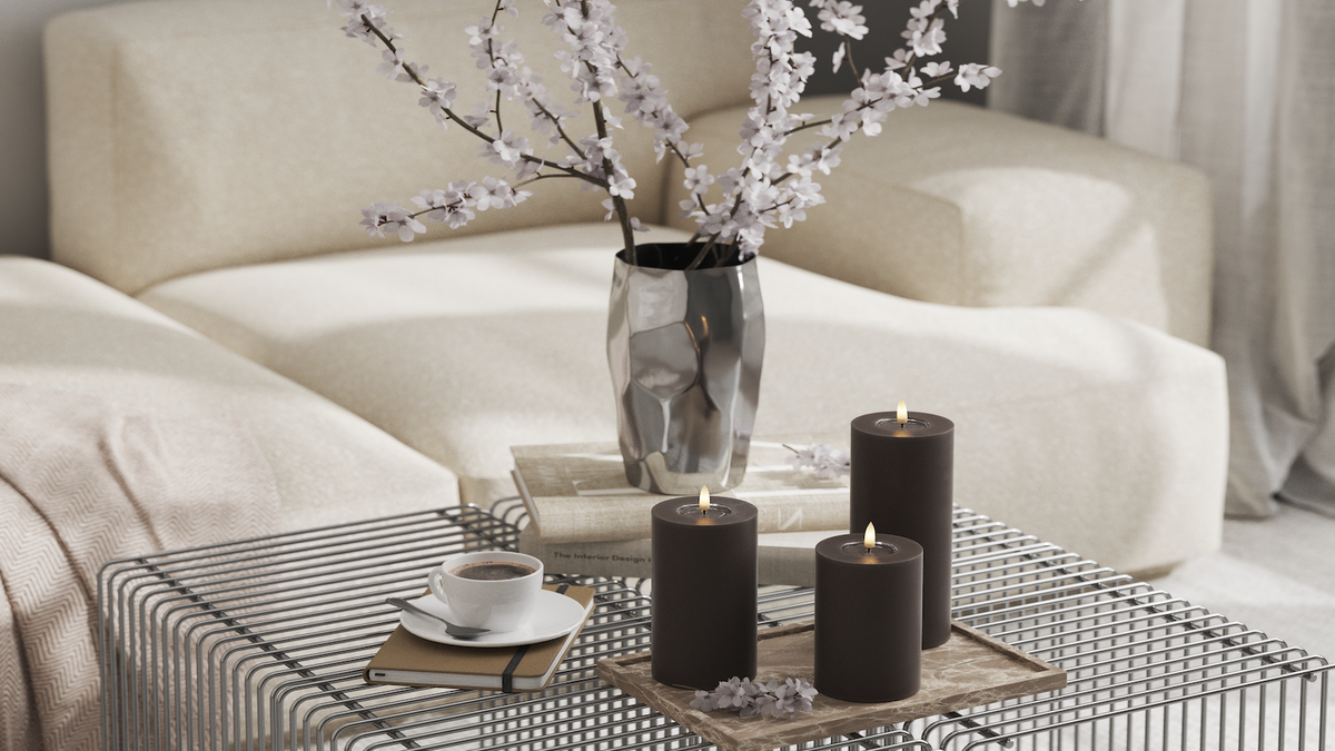 LED Blockljus Med naturtro LED flamma