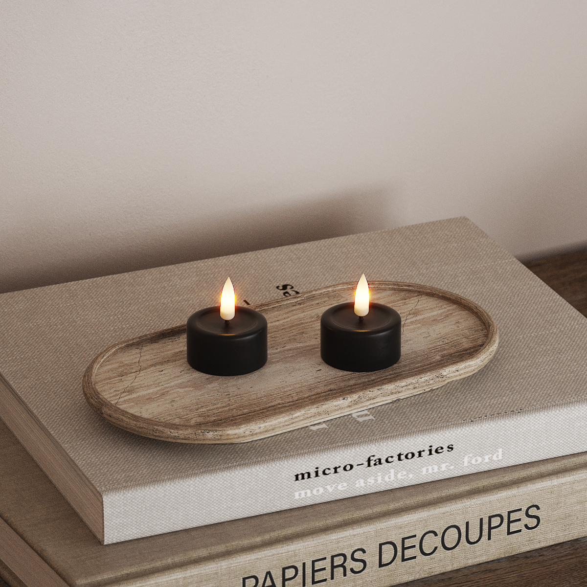 Deluxe Homeart LED Fyrfadslys 2 stk. Sort LED fyrfadslys 3