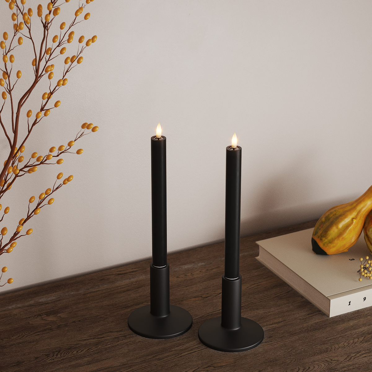 Deluxe Homeart LED Kronljus 2 st, Ø 2 x 24 cm Svart LED Kronljus 3