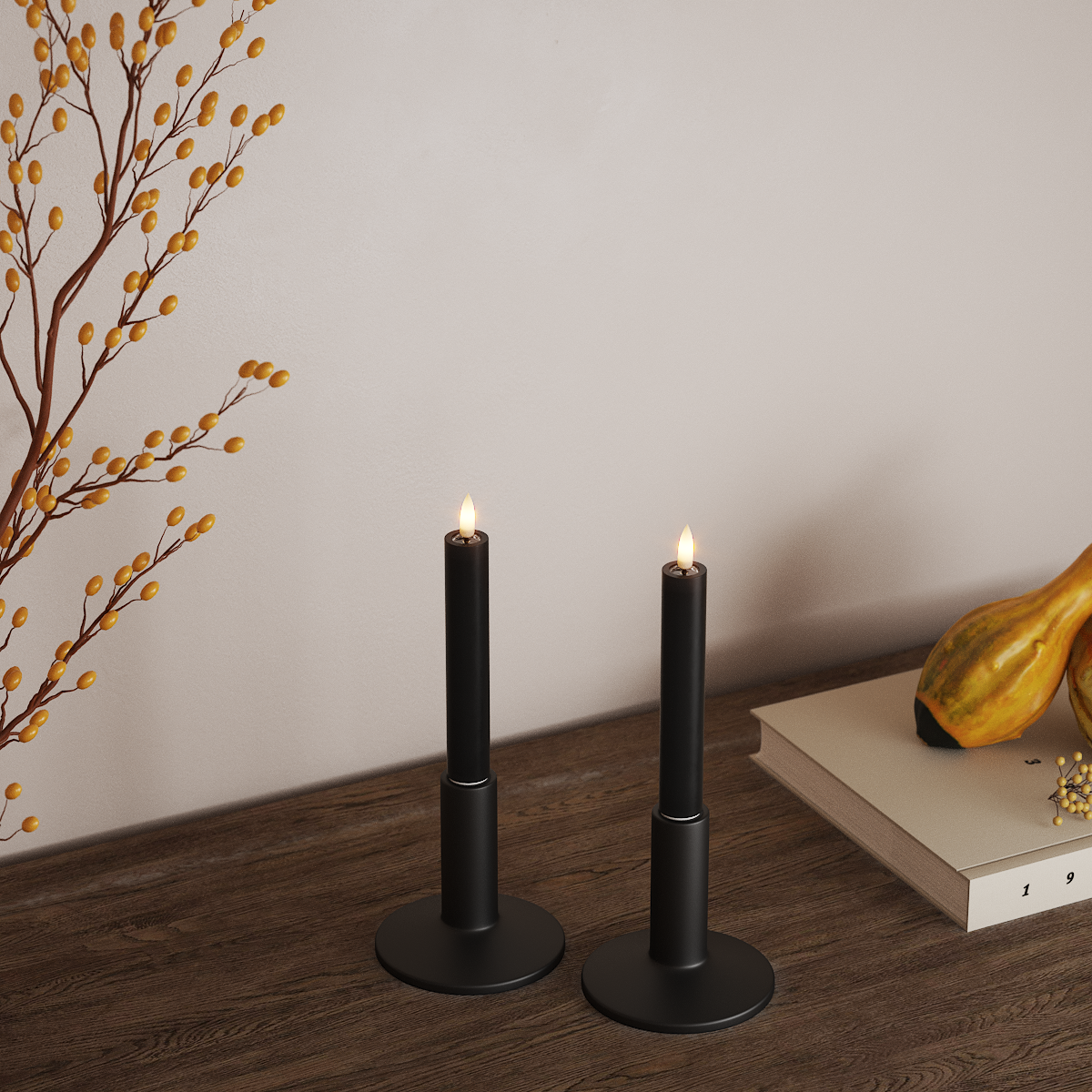 Deluxe Homeart LED Kronljus 2 st, Ø 2 x 15 cm Svart LED Kronljus 3