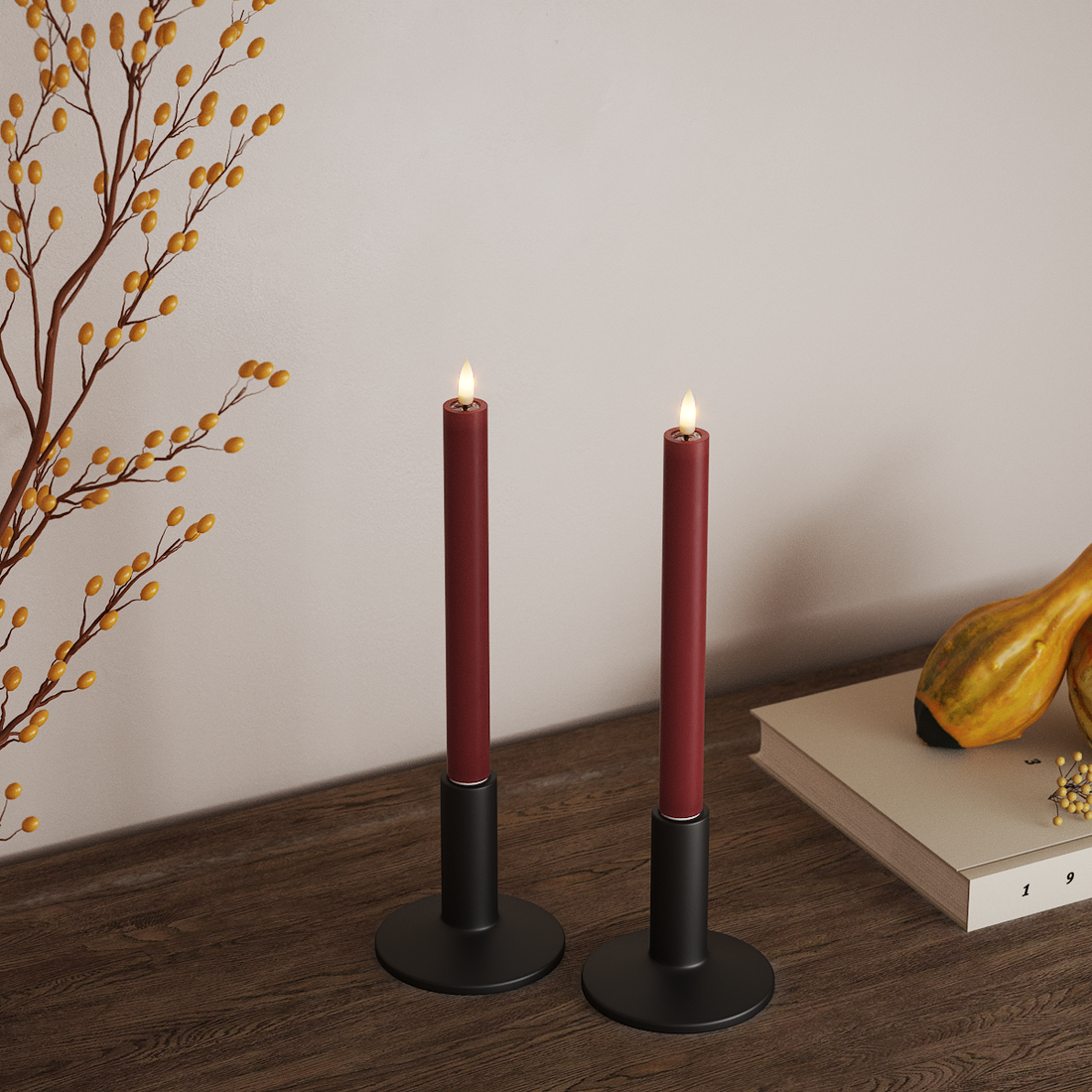 Deluxe Homeart LED Kronljus 2 st, Ø 2 x 24 cm Bordeaux LED Kronljus 4