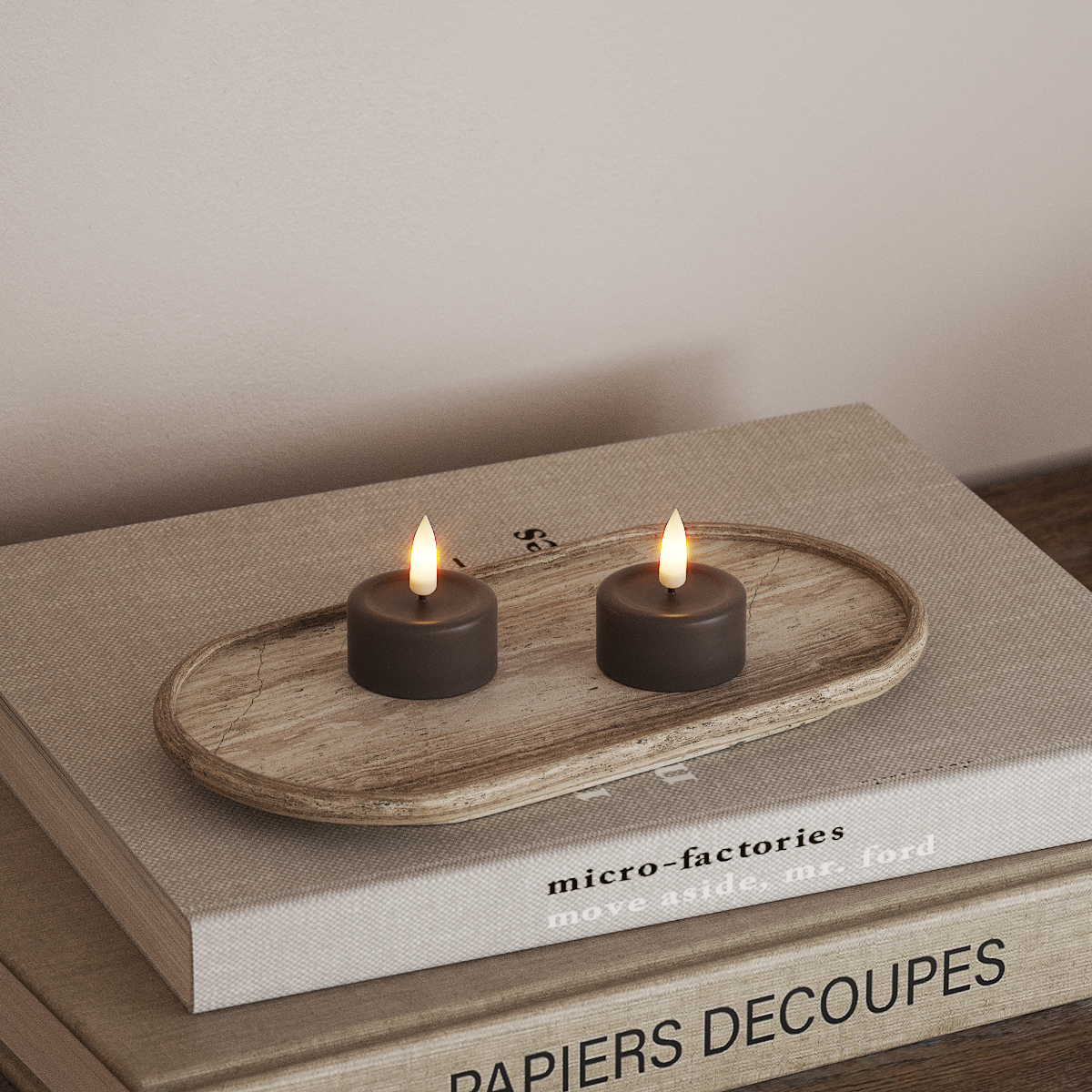 Deluxe Homeart LED Fyrfadslys 2 stk. Mokka LED fyrfadslys 3