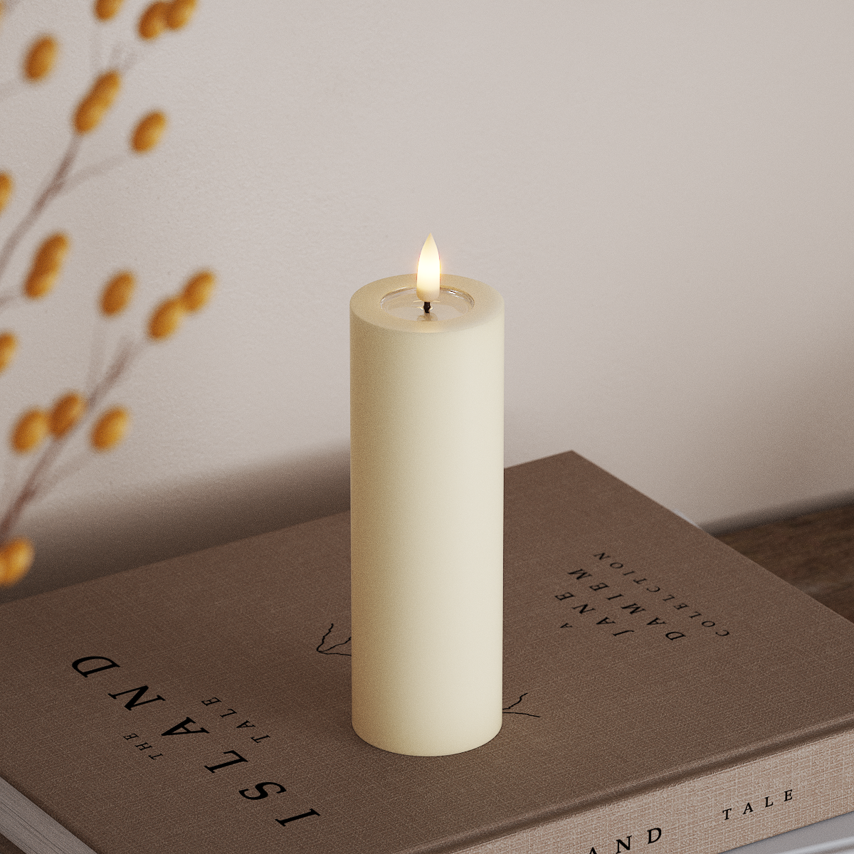 Deluxe Homeart LED blokové světlo Ø 5 x 15 cm Krémová LED blokové světlo 3