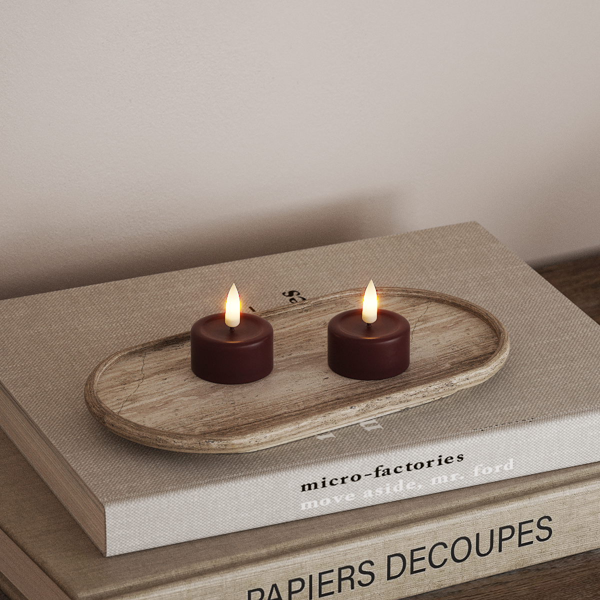 Deluxe Homeart Φωτιστικό τσαγιού LED 2 τεμ. Βουργουνδί Φωτάκι τσαγιού LED 3