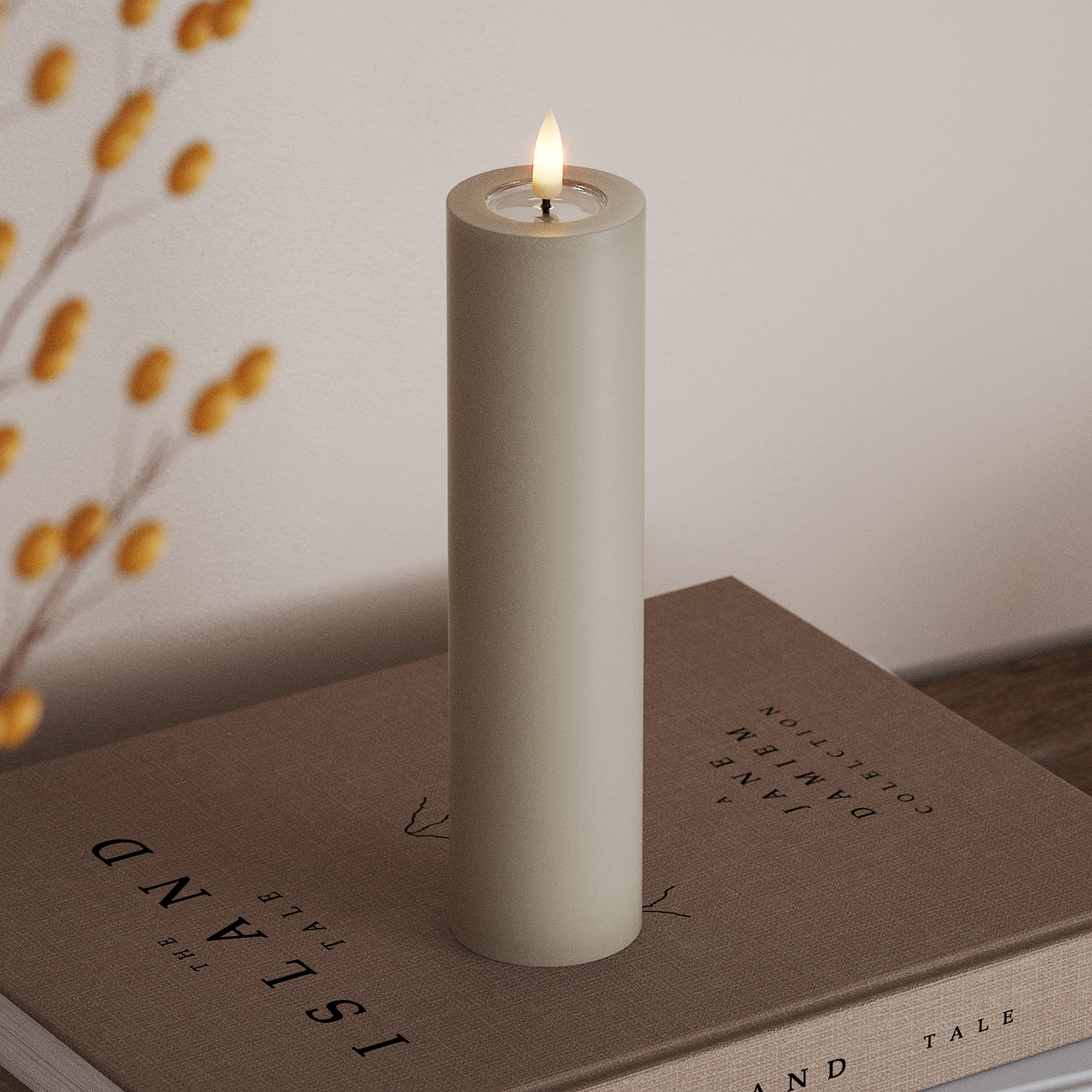 Deluxe Homeart Φωτιστικό μπλοκ LED Ø 5 x 20 cm Άμμος Φως μπλοκ LED 3