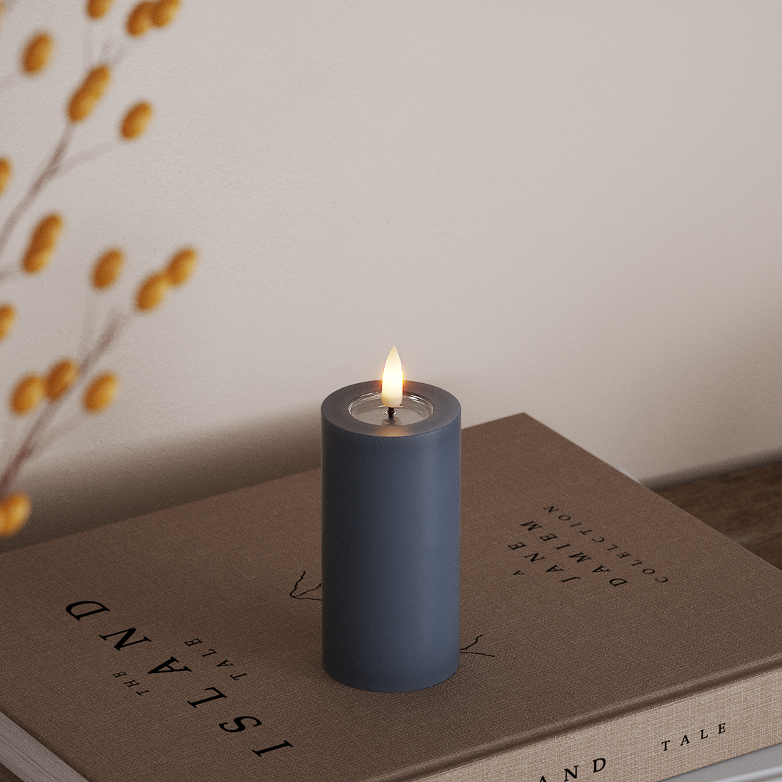 Deluxe Homeart LED plokkvalgusti Ø 5 x 10 cm Jääsinine LED-ploki tuli 4