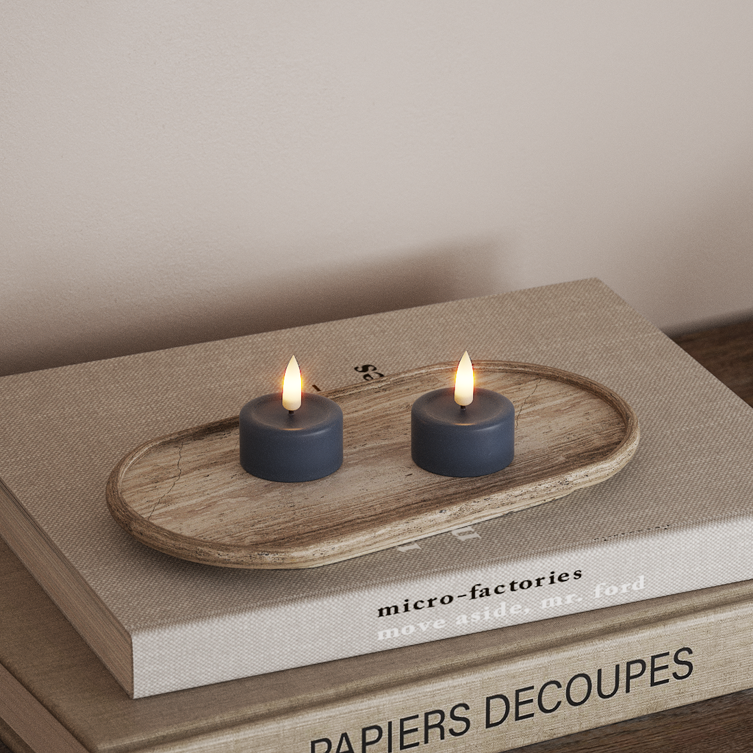 Deluxe Homeart LED-teeküünal 2 tk. Jääsinine LED-teeküünal 4