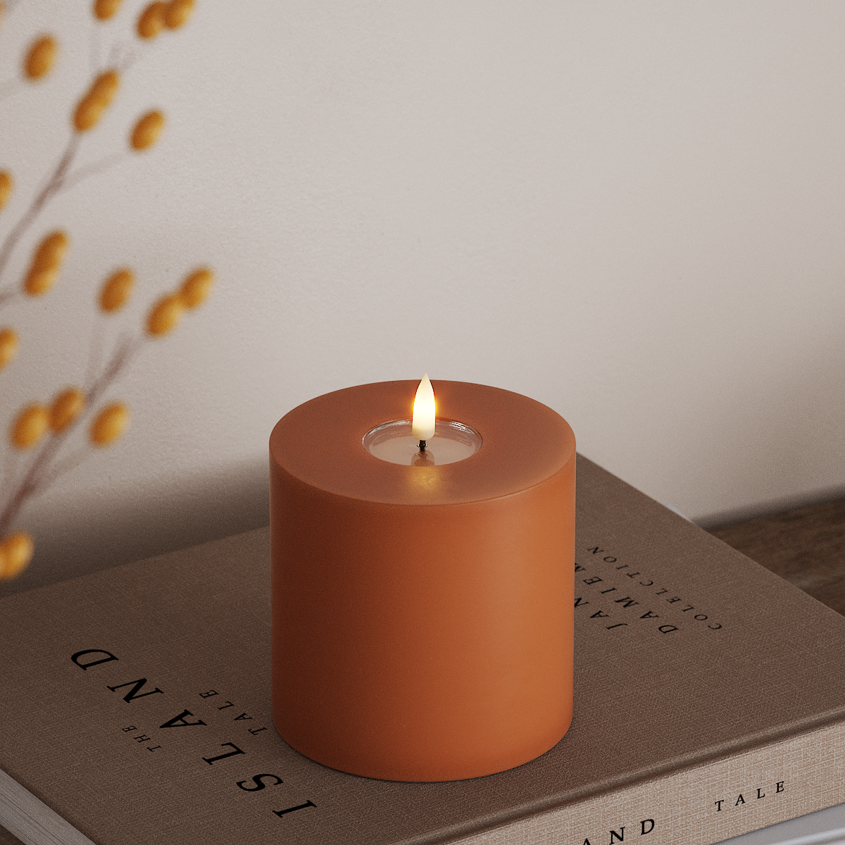 Deluxe Homeart LED blokové světlo Ø 10 x 10 cm Oranžová LED blokové světlo 3