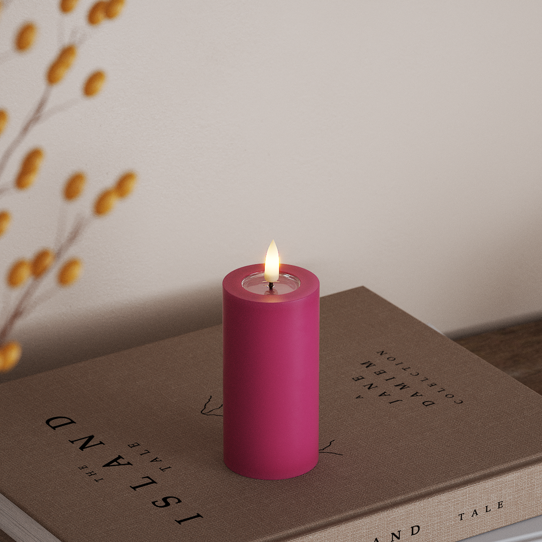 Deluxe Homeart LED Blokklys Ø 5 x 10 cm Magenta LED blokklys 4
