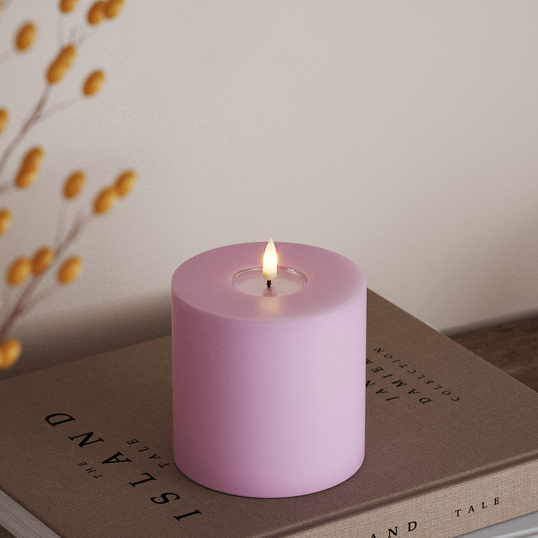 Deluxe Homeart LED plokkvalgusti Ø 10 x 10 cm Lavendel LED-ploki tuli 4