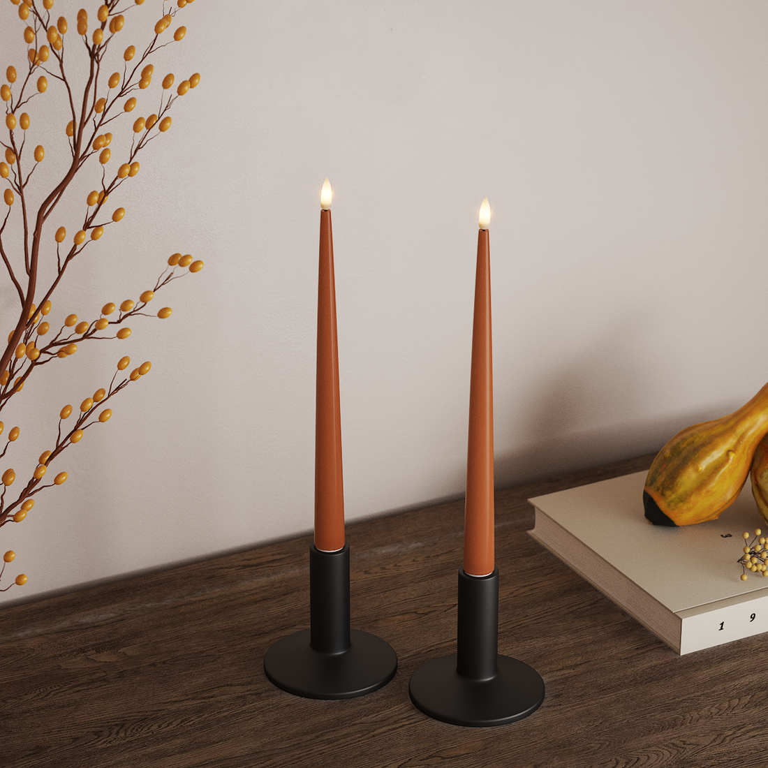 Deluxe Homeart Lakiga LED küünlavalgus, 2 tk 28 cm Oranž LED küünlavalgus 4