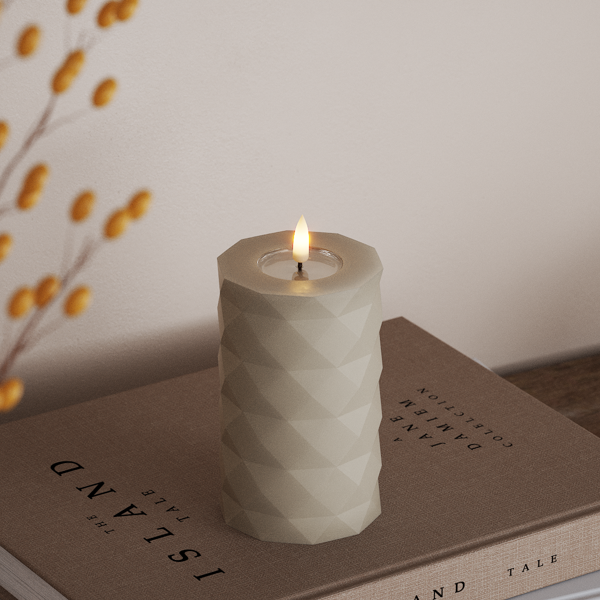 Deluxe Homeart Square LED blokové světlo Ø 7,5 x 12,5 cm Písková LED diody Square 3