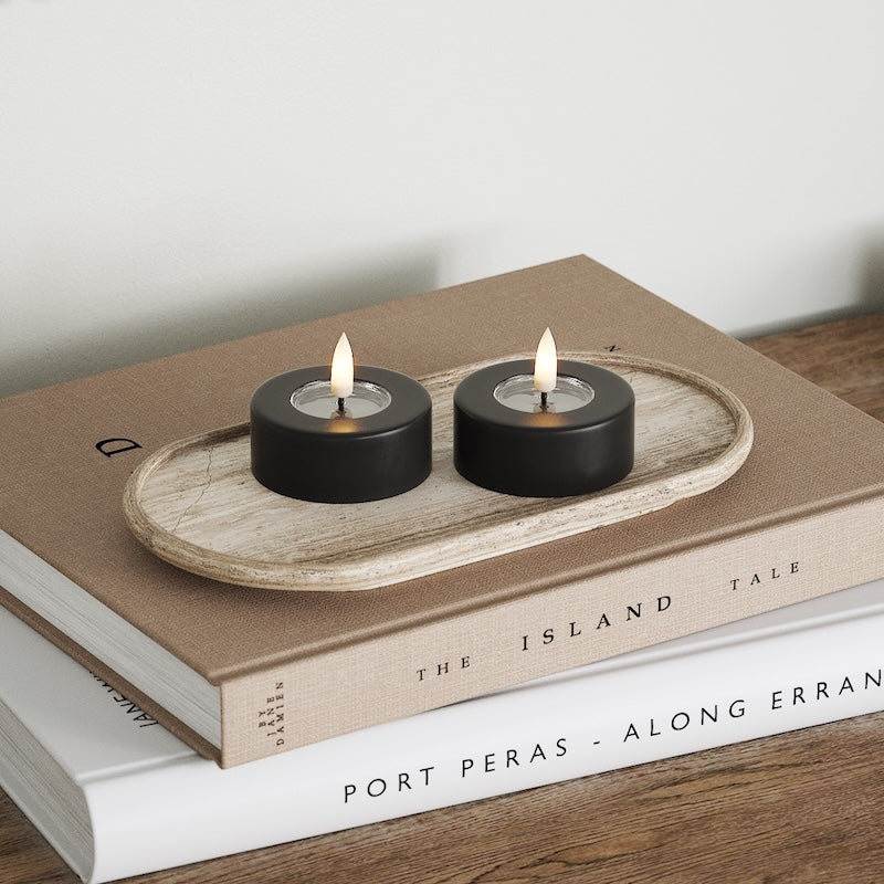 Deluxe Homeart LED Jumbo Värmeljus 2 stycken (stora) Olivgrön