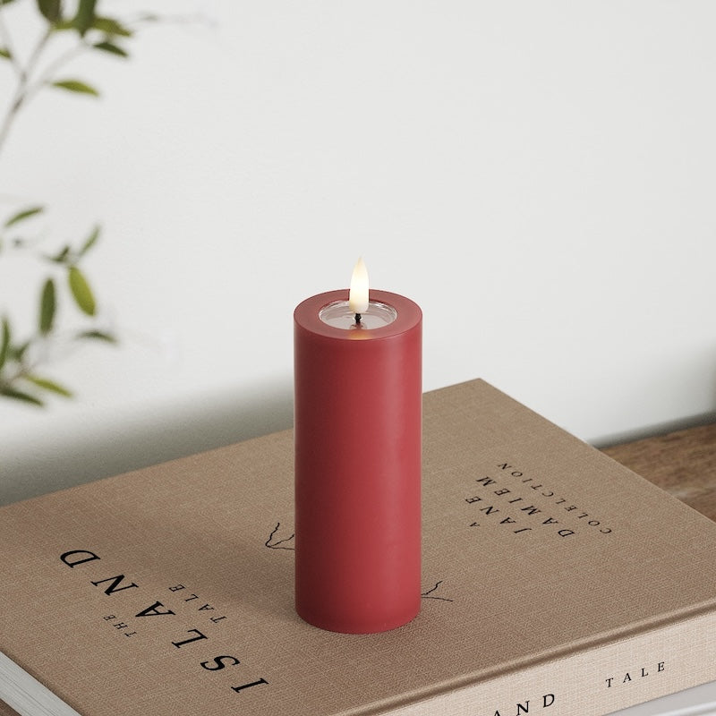 Deluxe Homeart Φωτιστικό μπλοκ LED Ø 5 x 12,5 cm Μπορντό