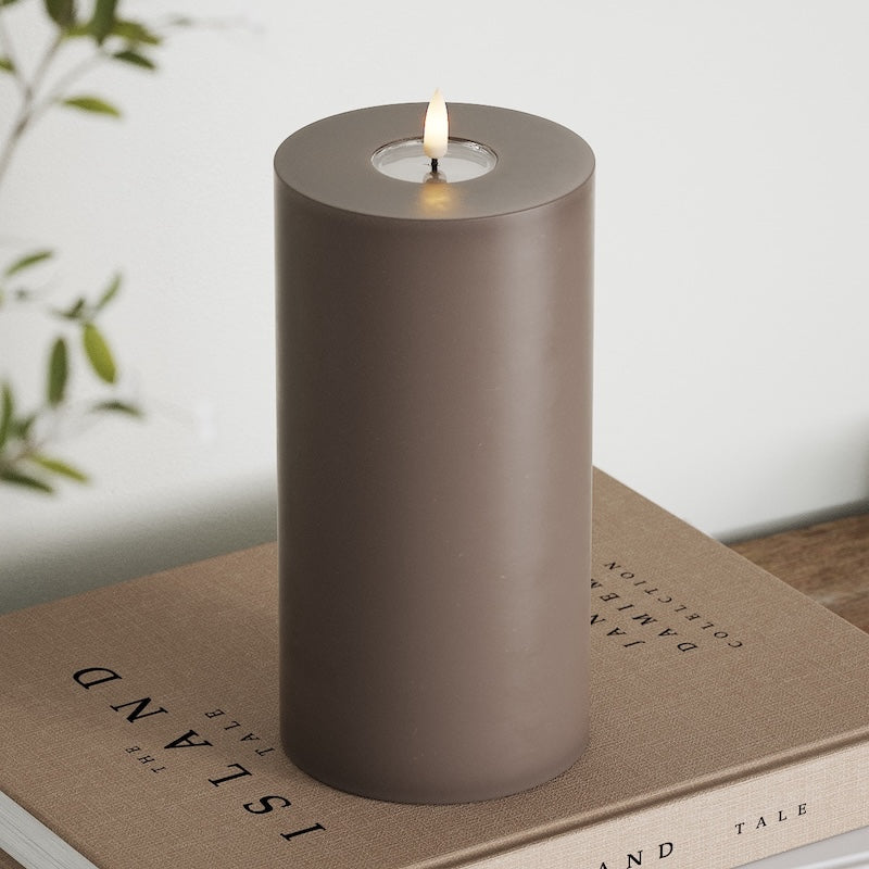 Deluxe Homeart LEDs Vela pilar Ø 10 x 20 cm Mocha