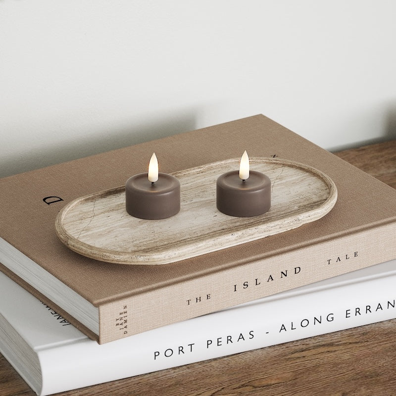 Deluxe Homeart LED Fyrfadslys 2 stk. Mokka