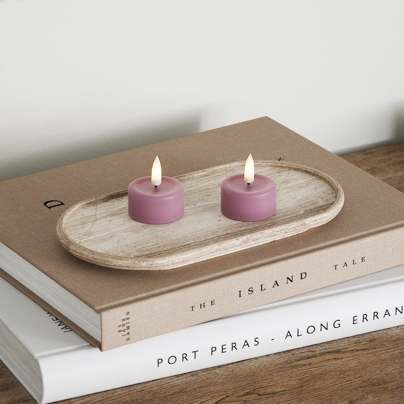 Deluxe Homeart LED Värmeljus 2 stycken Ljuslila