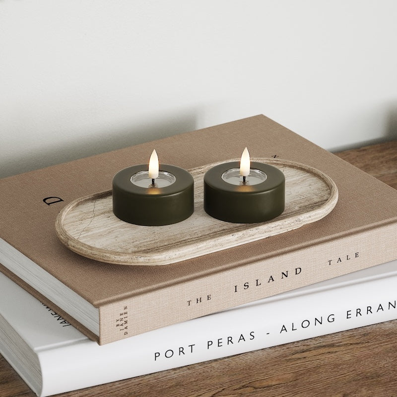 Deluxe Homeart LED Jumbo Fyrfadslys 2 stk. (Store) Bordeaux