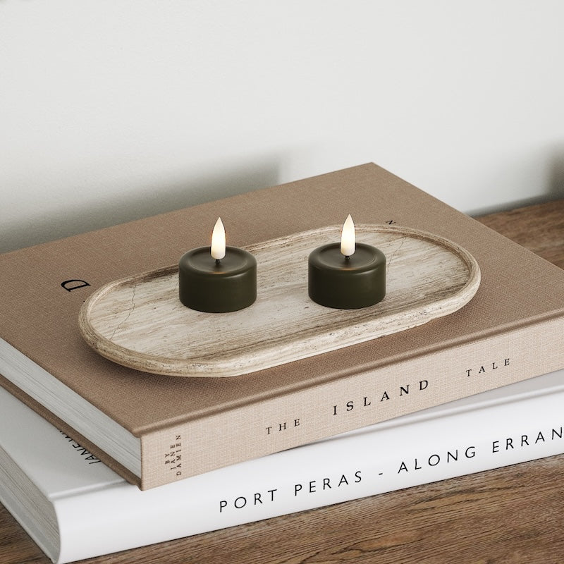 Deluxe Homeart Φωτιστικό τσαγιού LED 2 τεμ. Σκούρο πράσινο