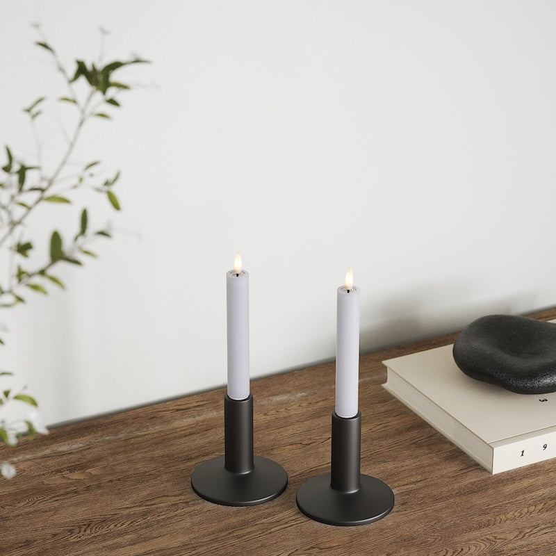 Deluxe Homeart LEDs Vela fina 2 peças, Ø 2 x 15 cm Azul empoeirado