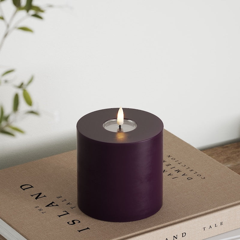 Deluxe Homeart LED Blokklys Ø 10 x 10 cm Mørkelilla