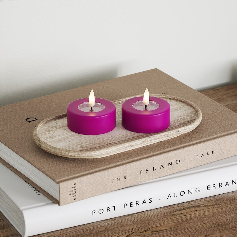 Deluxe Homeart LED Jumbo Fyrfadslys 2 stk. (Store) Violet