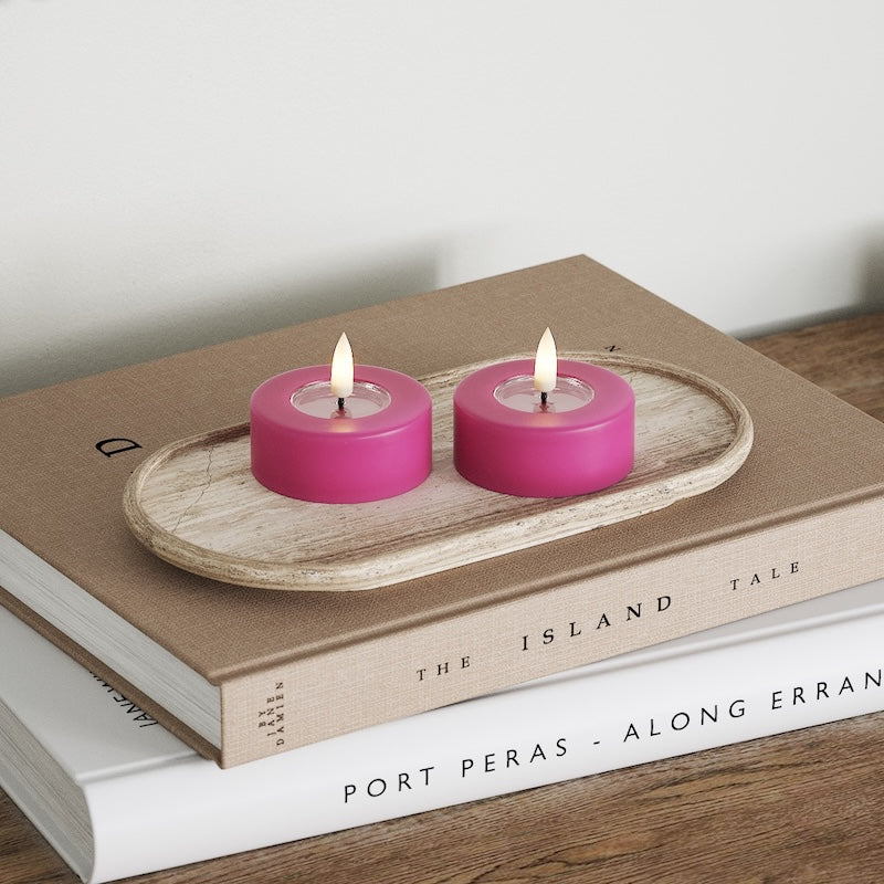 Deluxe Homeart Jumbo LED Vela de chá 2 peças (Grande) Magenta