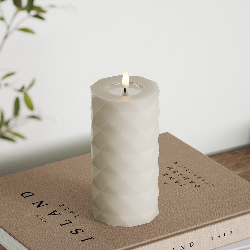 Deluxe Homeart Square Φωτιστικό μπλοκ LED Ø 7,5 x 15 cm Άμμος