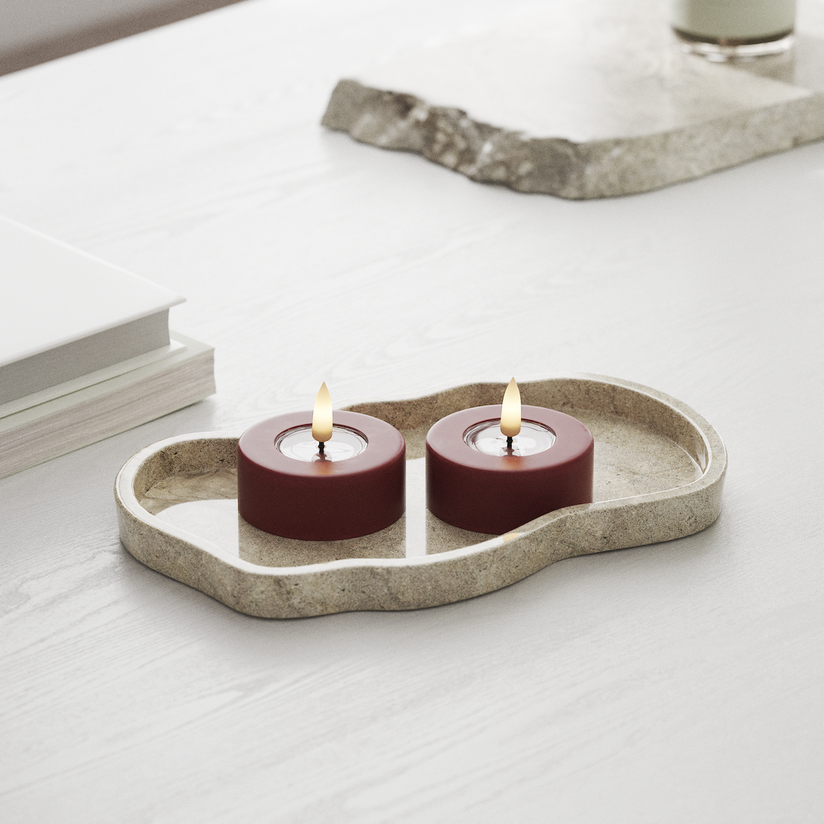 Deluxe Homeart LED Jumbo Fyrfadslys 2 stk. Store Bordeaux LED jumbo fyrfadslys 1