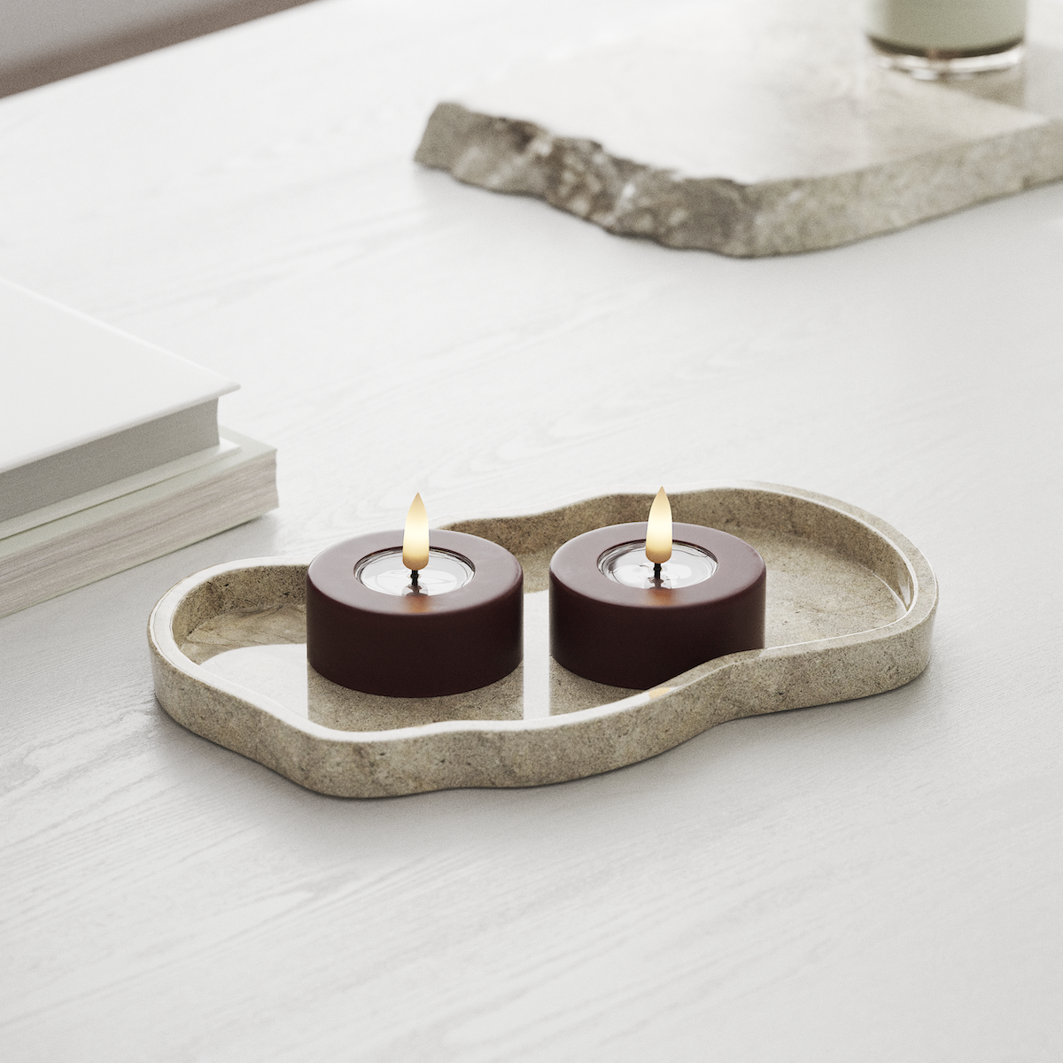 Deluxe Homeart LED Jumbo Fyrfadslys 2 stk. Store Bourgogne LED jumbo fyrfadslys 1