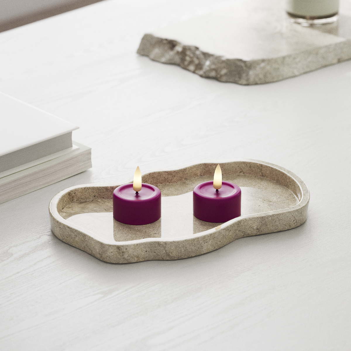 Deluxe Homeart LED Fyrfadslys 2 stk. Violet LED fyrfadslys 1