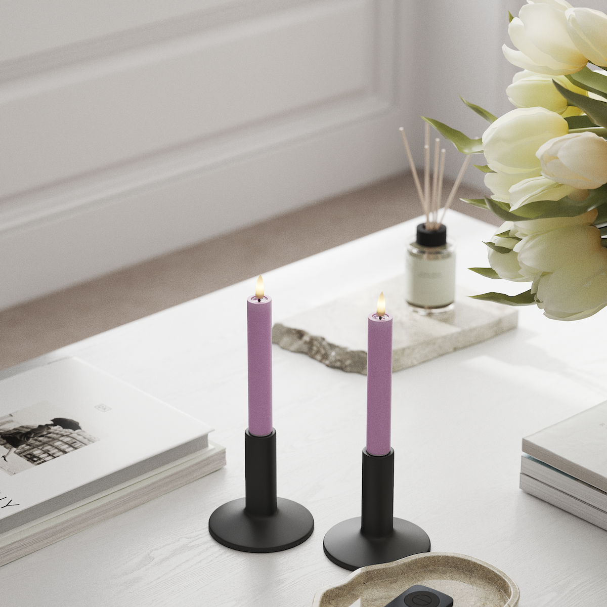 Deluxe Homeart Korunka LED 2 ks, Ø 2 x 15 cm Levandulová LED korunkové světlo 1