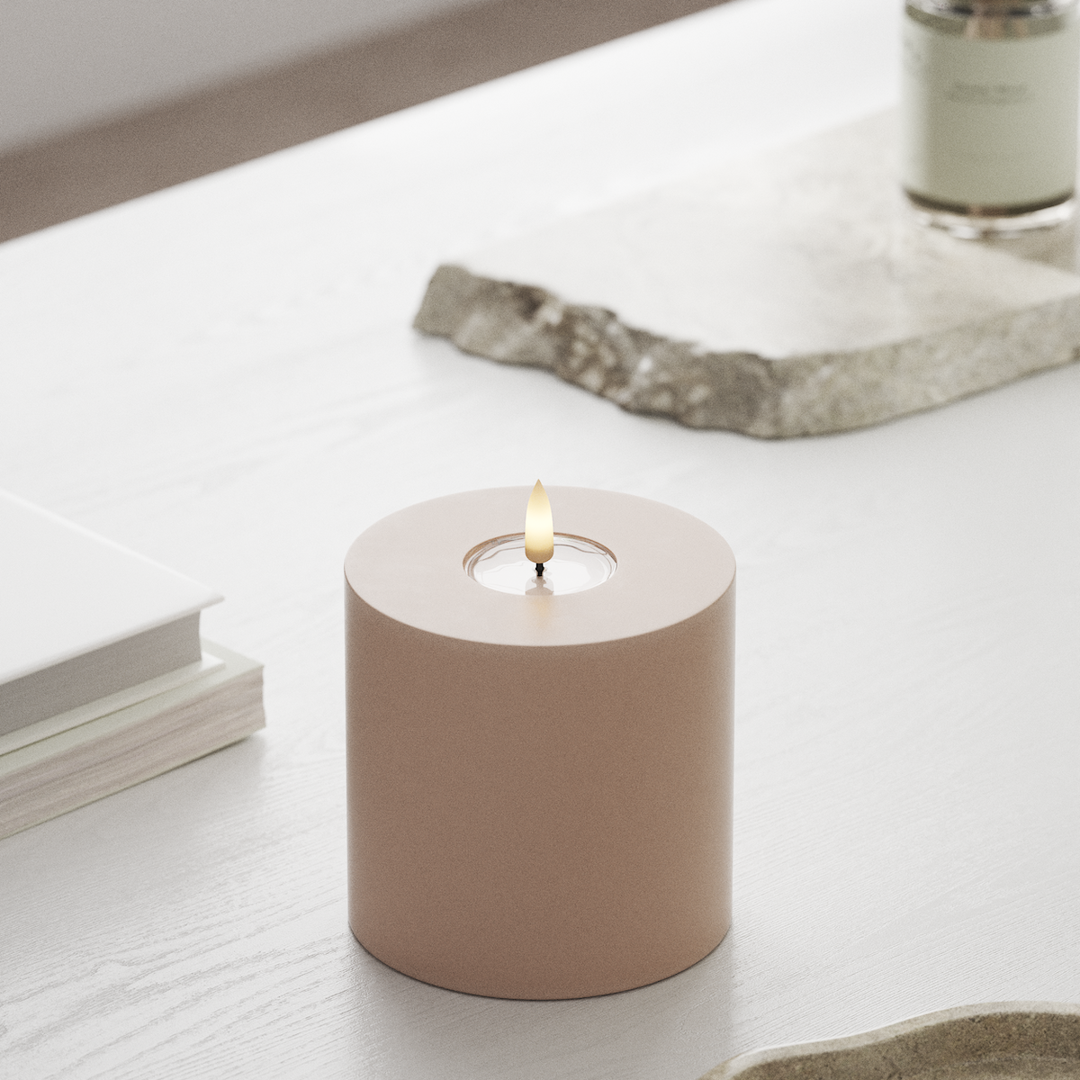 Deluxe Homeart Φωτιστικό μπλοκ LED Ø 10 x 10 cm Ροζ Φως μπλοκ LED 1