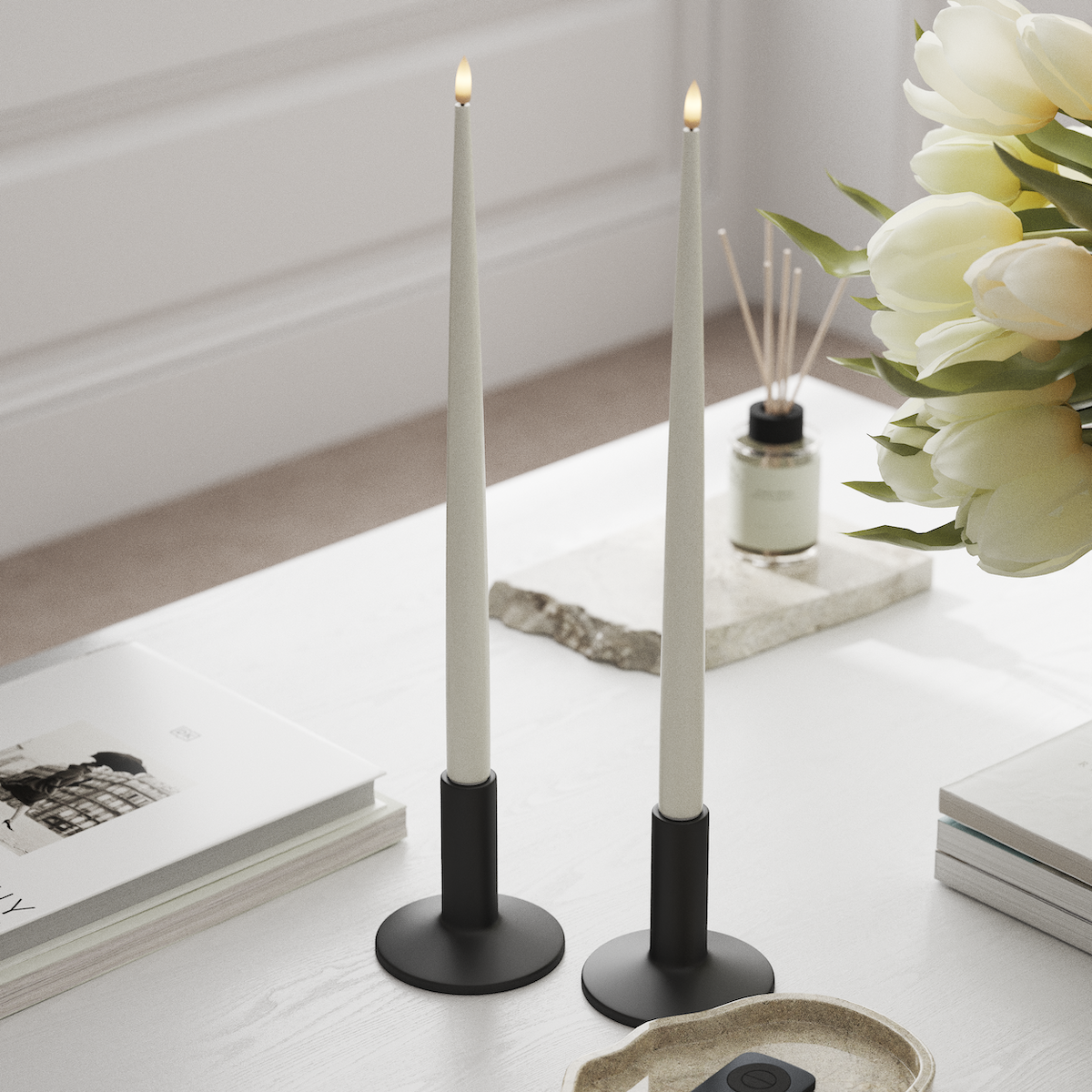 Deluxe Homeart Lakiga LED küünlavalgus, 2 tk 38 cm Valge LED küünlavalgus 1