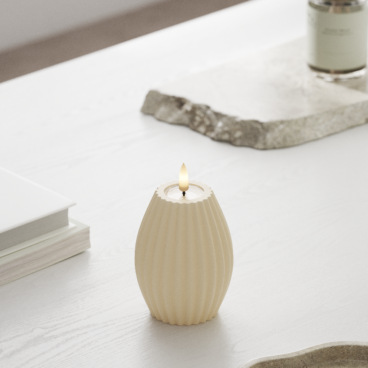 Deluxe Homeart LED soonvalgusti D 7,5 x K 10 cm Kreem LED rööbastee tuli 1